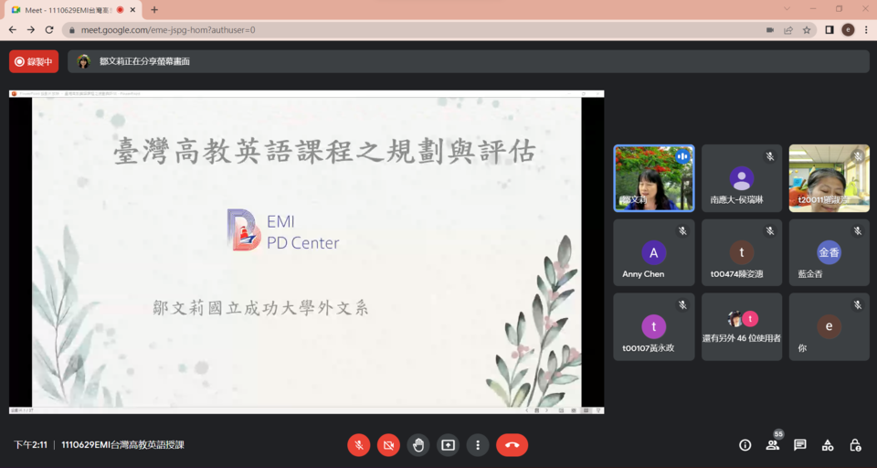 ｜111年｜【主軸A】 台灣高教英語授課EMI in higher education in Taiwan圖片